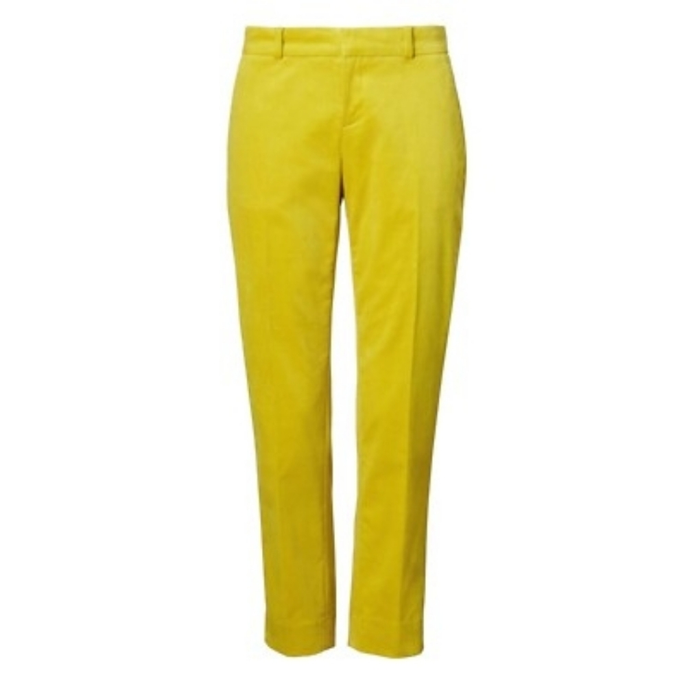 Banana Republic Avery Corduroy High Rise Straight Leg Ankle Pants Lime Women's 6